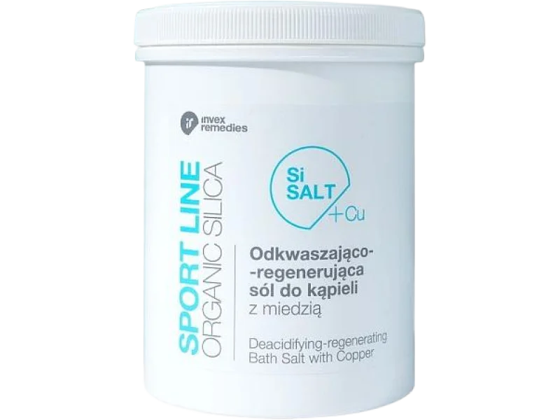 INVEX REMEDIES SiSALT+Cu Sport Line Odkwaszająco-regenerująca sól do kąpieli z miedzią, sól lecznicza, 1500 g
