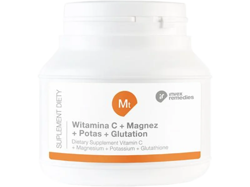Invex Remedies Witamina C + magnez + potas + glutation, proszek, 150 g