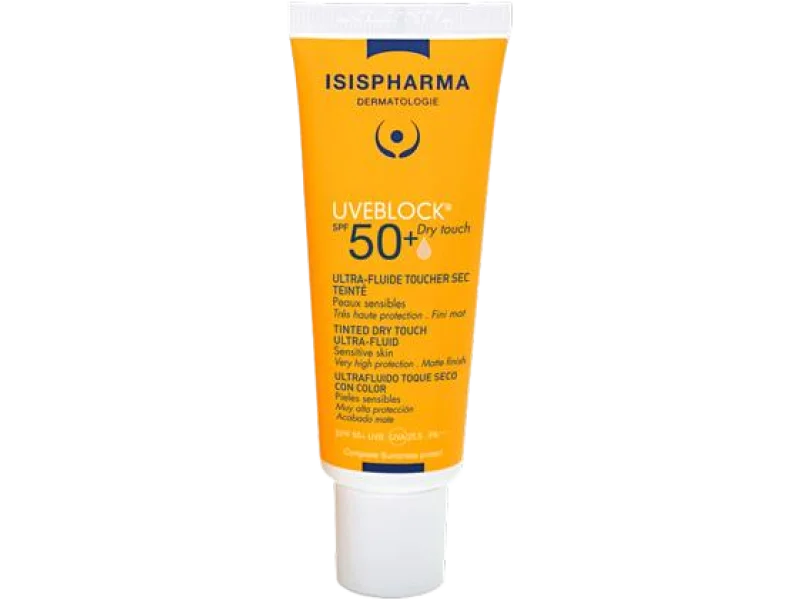 ISISPHARMA UVEBLOCK Dry Touch Ultralekki fluid lekko tonujący SPF 50+, 40 ml