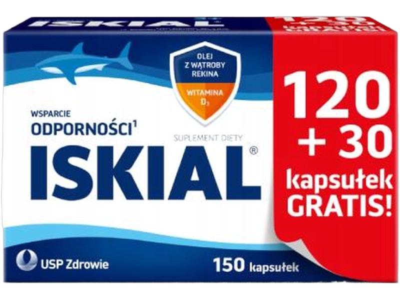 Iskial olej z wątroby rekina, kapsułki, 150 kaps.