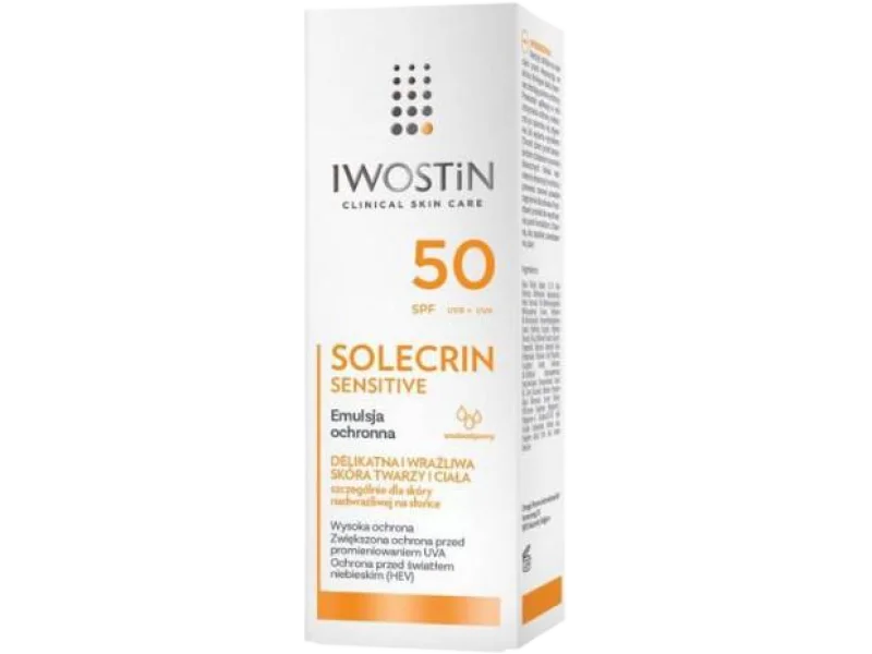 IWOSTIN Solecrin Sensitive SPF50 Emulsja ochronna do twarzy i ciała, emulsja na skórę, 100 ml