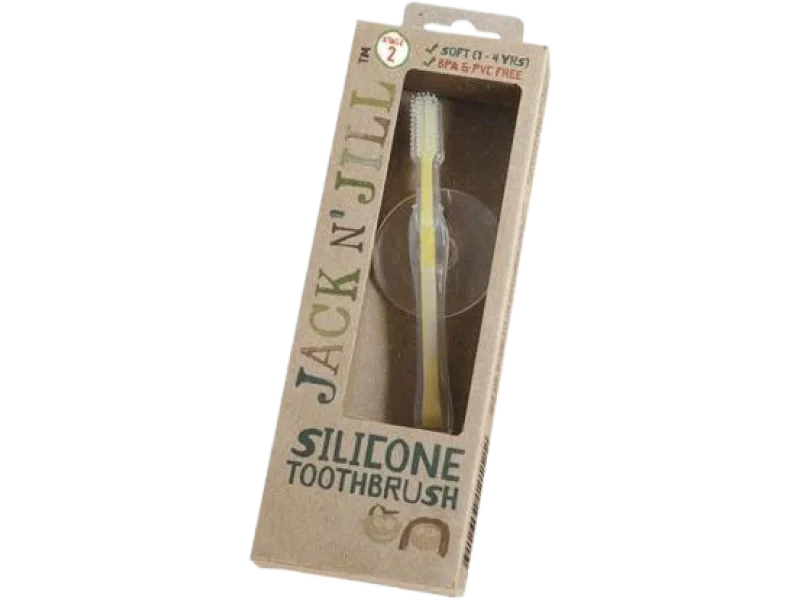 JACK N’JILL silikonowa bezpieczna szczoteczka z blokadą STAGE 2, 1 szt.
