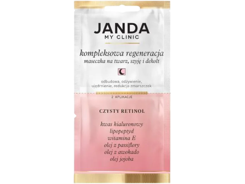 JANDA My Clinic Kompleksowa regeneracja Maseczka na twarz, szyję i dekolt, Czysty Retinol, maska, 8 ml