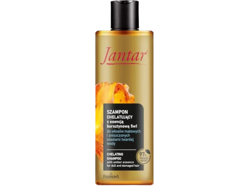 Jantar szampon chelatujący z wyciągiem z bursztynu 5w1 do włosów matowych i zniszczonych osadami twardej wody, 300 ml