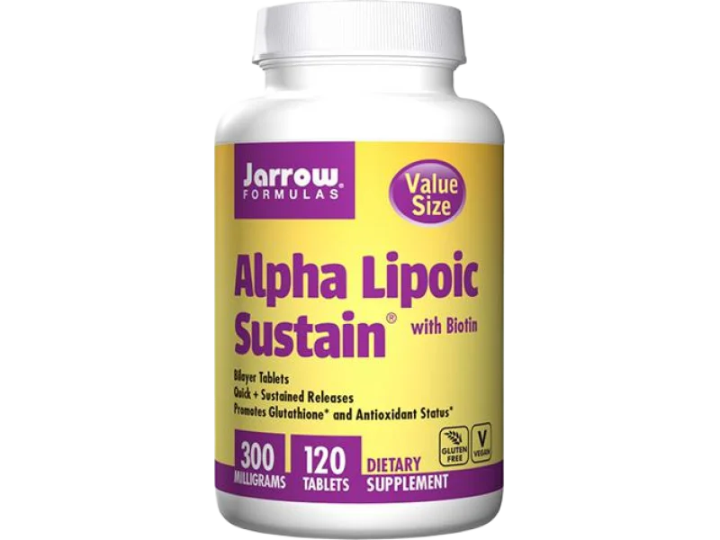 Jarrow Formulas Alpha Lipoic Sustain with Biotin, tabletki, 120 tabl.