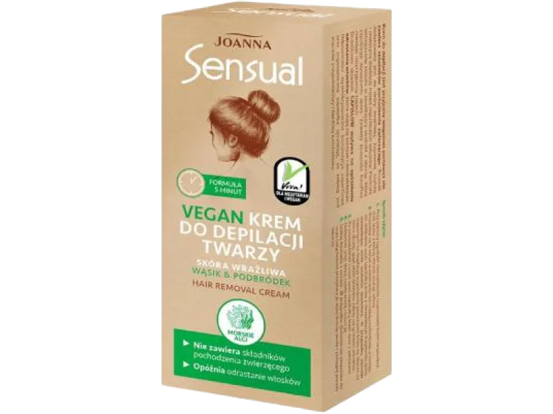 JOANNA SENSUAL Krem do depilacji twarzy VEGAN, 20 g
