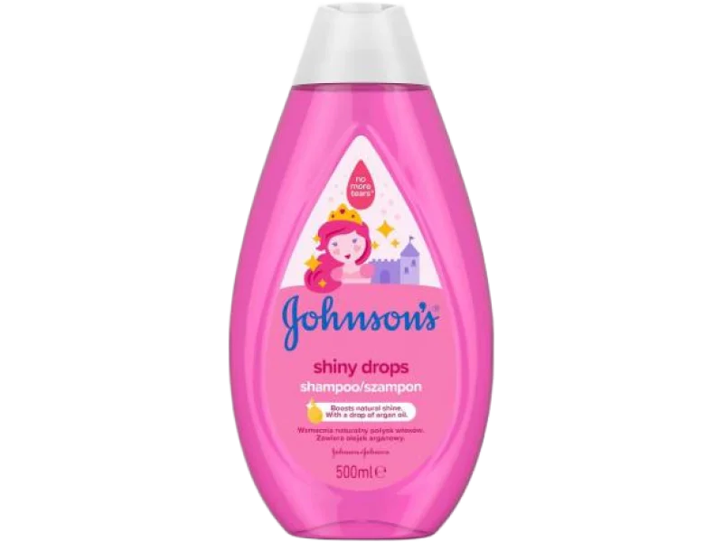 JOHNSON’S Shiny Drops Szampon do włosów dla dzieci z olejkiem arganowym, 500 ml