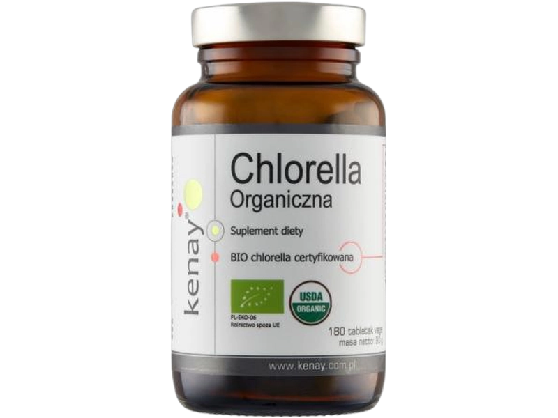 KenayAG Chlorella organiczna, tabletki, 500 mg, 180 tabl.