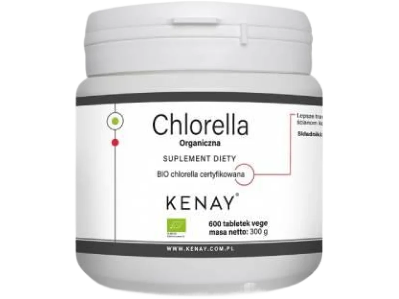 KENAY Chlorella Organiczna, tabletki, 600 szt.