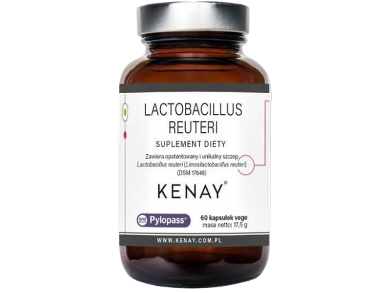 Kenay Lactobacillus reuteri Pylopass, kapsułki, 230 mg, 60 kaps.