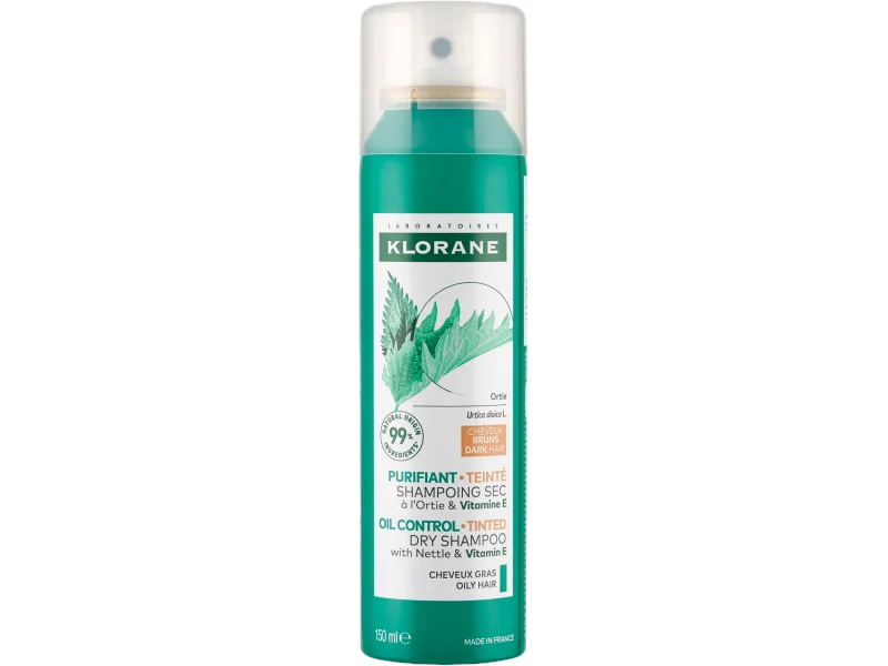 Klorane seboregulujący z pigmentem z pokrzywą i witaminą E, suchy szampon, 150 ml