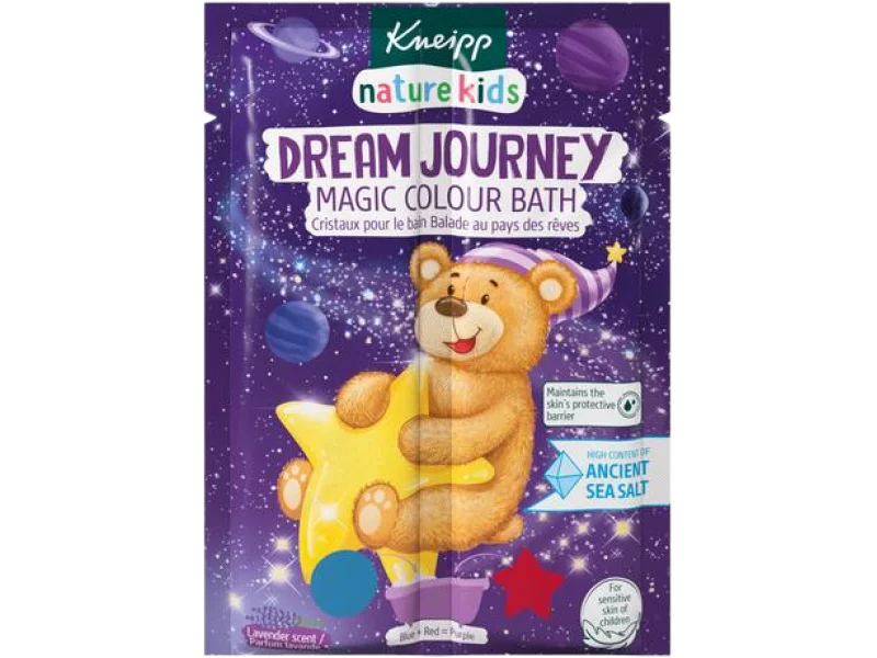 KNEIPP nature kids Magiczna dwukolorowa sól do kąpieli Podróż marzeń Lawenda, 40 g