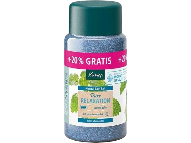 Kneipp Pure Relaxation melisa kryształki do kąpieli z soli mineralnej, sól do kąpieli, 500 g