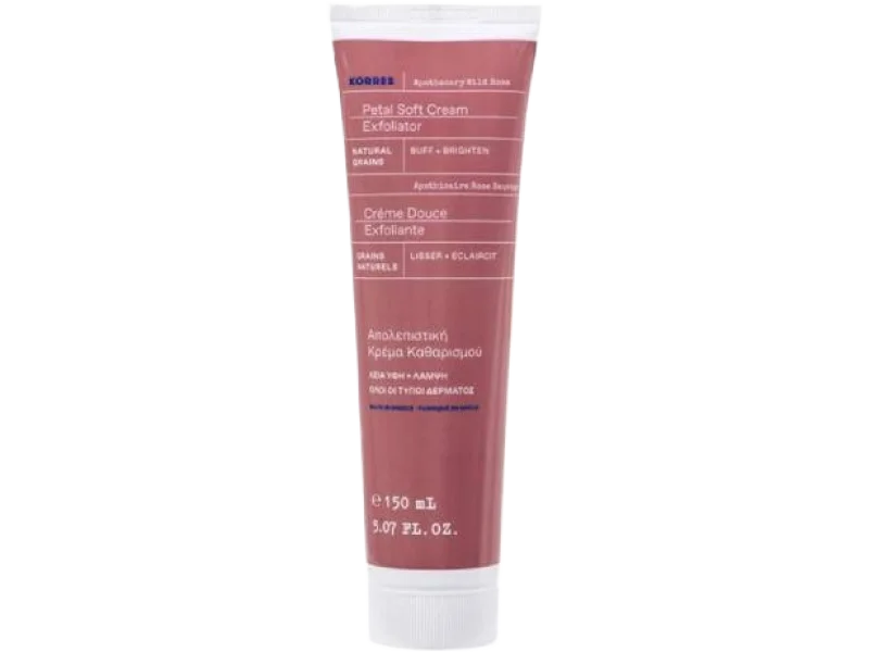 Korres Apothecary Wild Rose Delikatny krem złuszczający do mycia twarzy, 150 ml