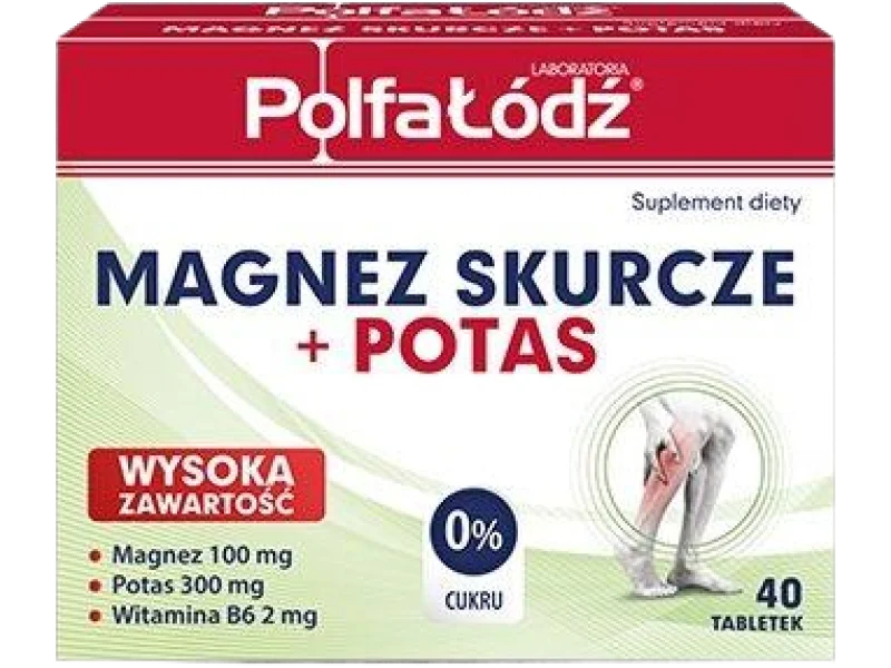 Laboratoria PolfaŁódź Magnez skurcze + potas, tabletki, 40 tabl.