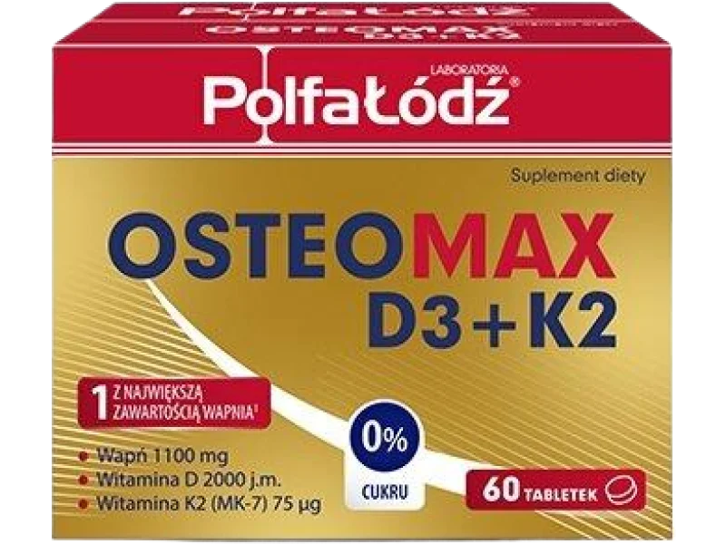 Laboratoria PolfaŁódź Osteomax D3 + K2, tabletki, 60 tabl.