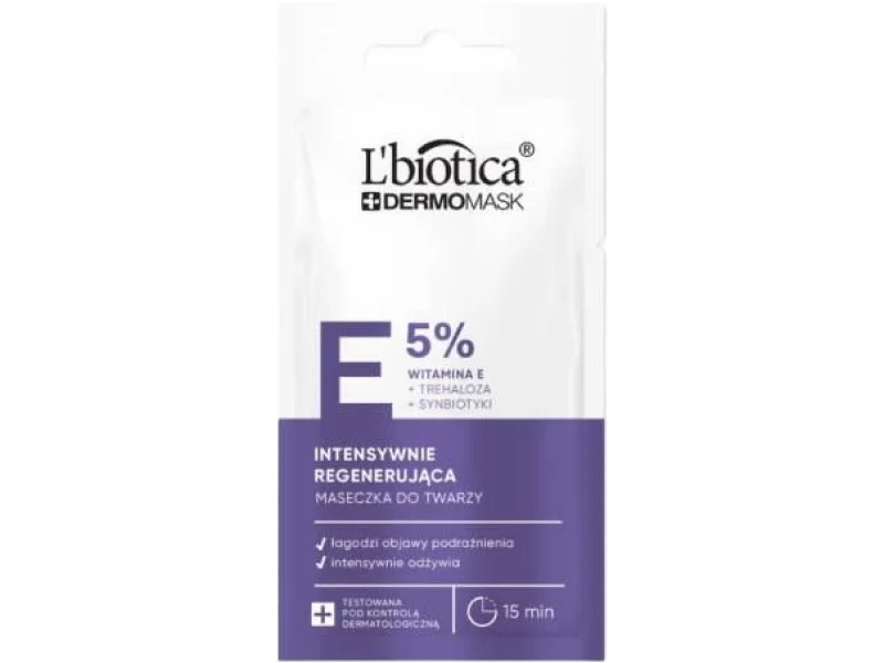 L’BIOTICA Dermomask intensywnie regenerująca maska z witaminą E, 8 ml