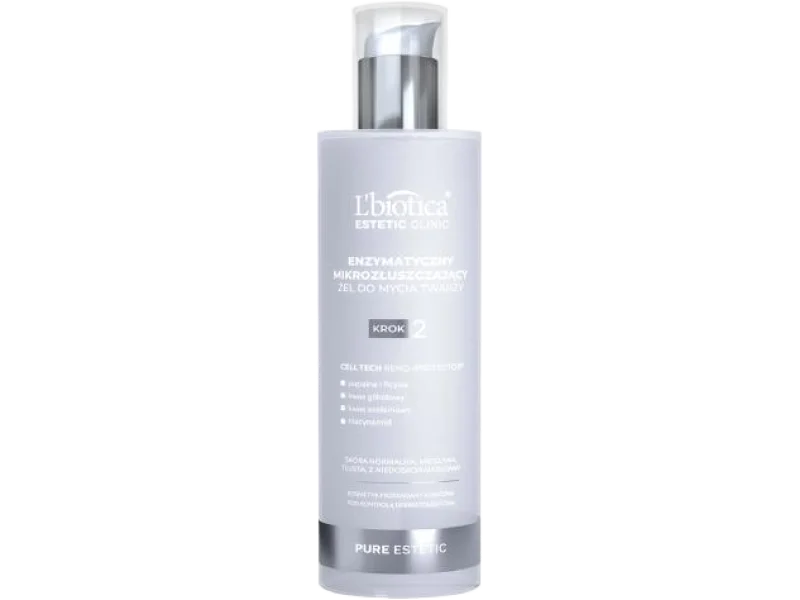 L’BIOTICA Estetic Clinic Pure Estetic Enzymatyczny mikrozłuszczający żel do mycia twarzy, 200 ml