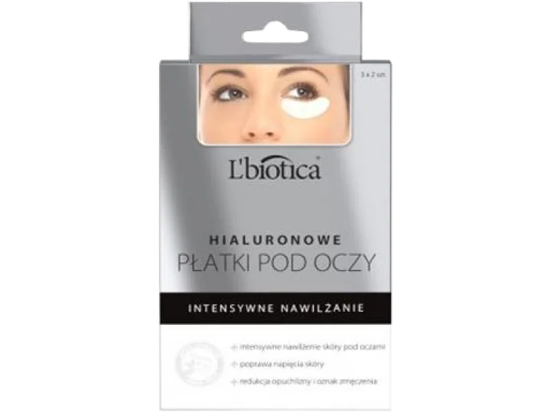 L’Biotica hialuronowe płatki pod oczy intensywnie nawilżające, 3 szt.