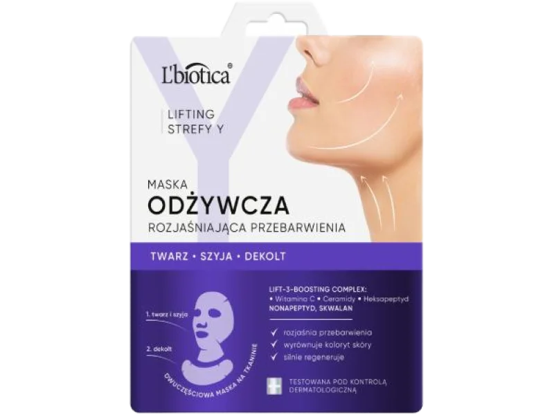 L’BIOTICA Lifting Strefy Y Odżywcza maska do twarzy rozjaśniająca przebarwienia, 1 szt.