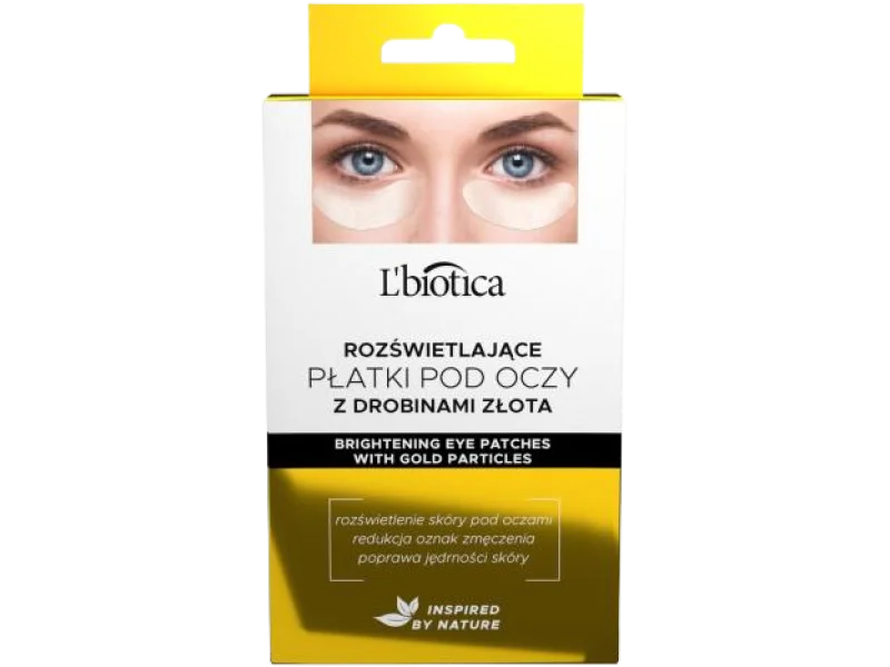 L’BIOTICA Rozświetlające płatki pod oczy z drobinkami złota, 6 szt.