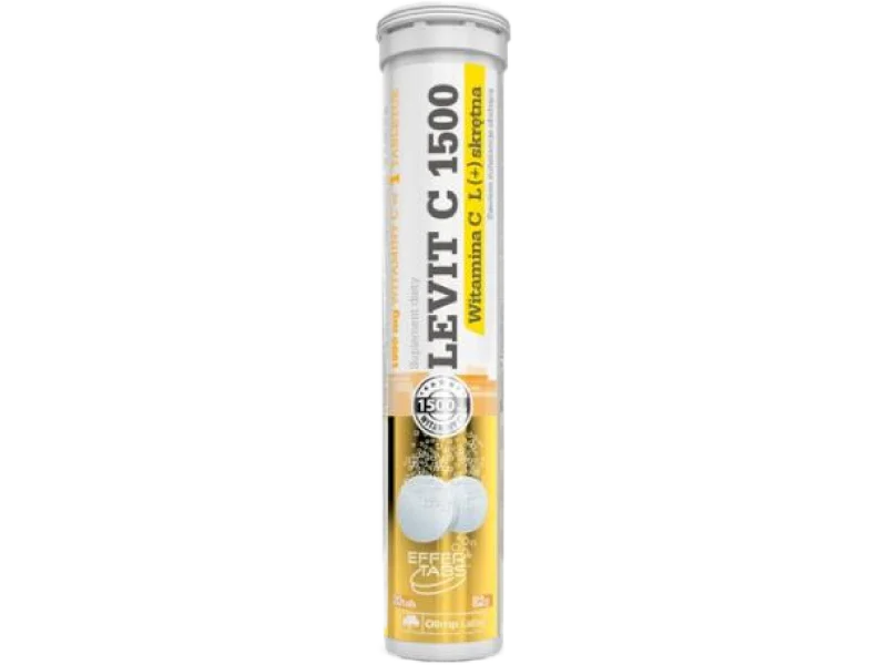 LEVIT C 1500 cytrynowy, tabletki musujące, 1500 mg, 20 tabl.