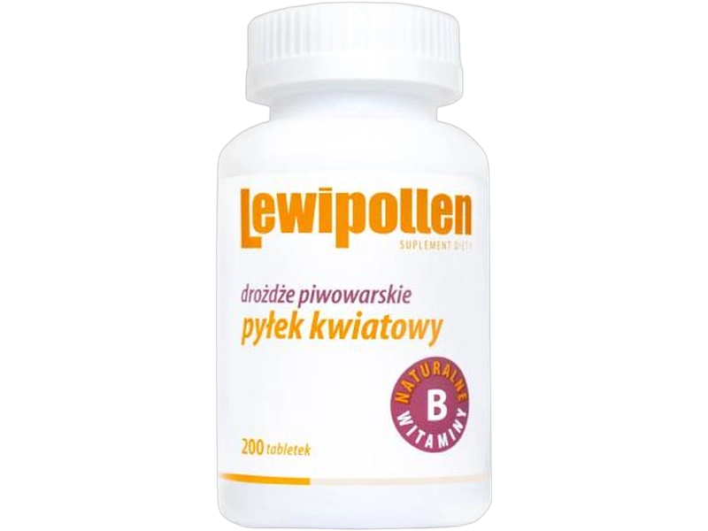 Lewipollen drożdże piwne pyłek kwiatowy, tabletki, 200 tabl.