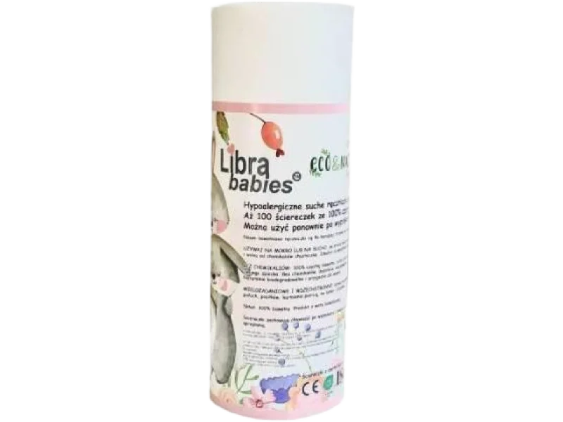 Libra Babies Hypoalergiczne ręczniczki 100% bawełna, chusteczki, 100 szt.