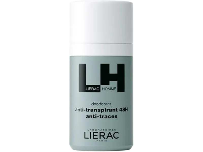 LIERAC HOMME Dezodorant 48h – Ultraskuteczna ochrona, roll-on, 50 ml