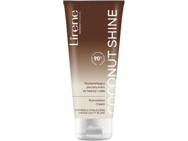 Lirene Coconut Shine rozświetlający złocisty krem do twarzy i ciała, 150 ml