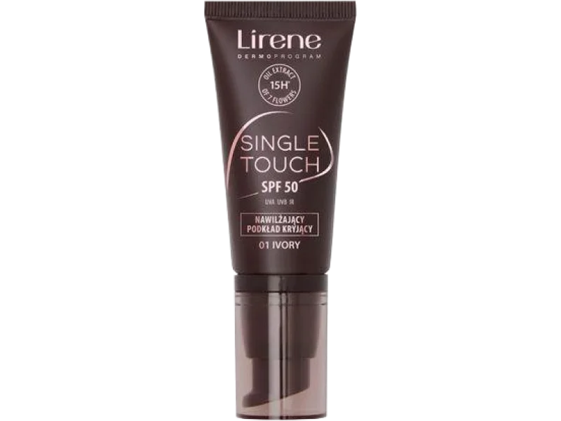 Lirene Single Touch nawilżający podkład kryjący SPF 50 ivory 01, płyn, 30 ml