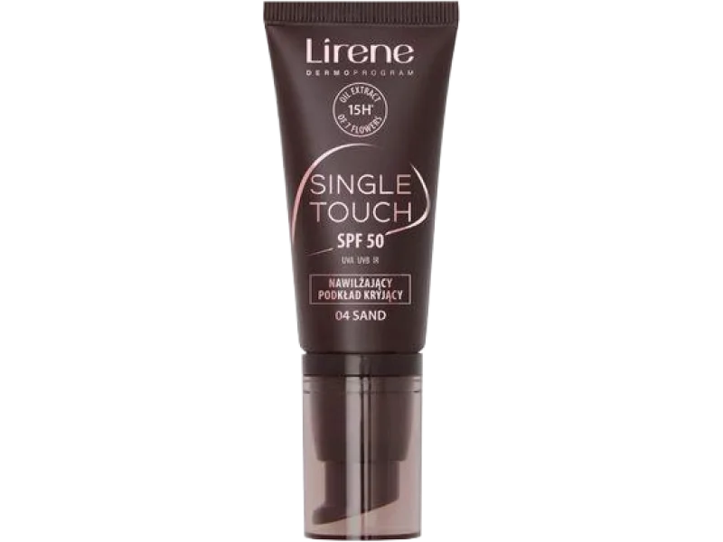 Lirene Single Touch nawilżający podkład kryjący SPF 50, Sand 04, 30 ml