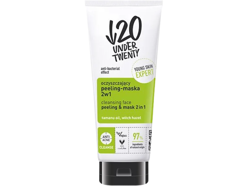 Lirene Under Twenty oczyszczający peeling-maska 2w1, peeling + maska, 100 ml