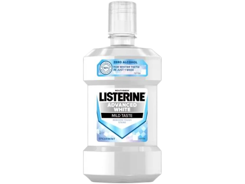 LISTERINE Advanced White Mild Taste, płyn do jamy ustnej, 1000 ml
