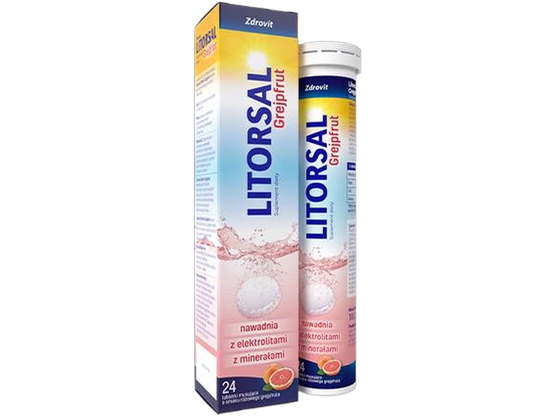 Litorsal Grejpfrut, tabletki musujące, 24 tabl.