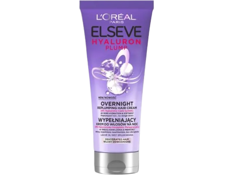 L’OREAL ELSEVE Hyaluron Plump Krem na noc do włosów odwodnionych, 200 ml