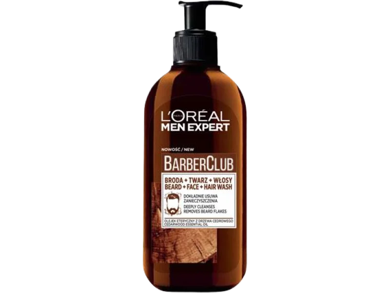 L’Oréal Paris Men Expert Barber Club żel do mycia brody, twarzy i włosów z olejkiem z drzewa cedrowego, 200 ml