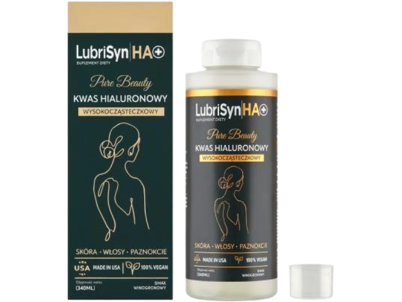 LubriSyn HA+ Pure Beauty kwas hialuronowy wysokocząsteczkowy smak winogronowy, płyn, 340 ml