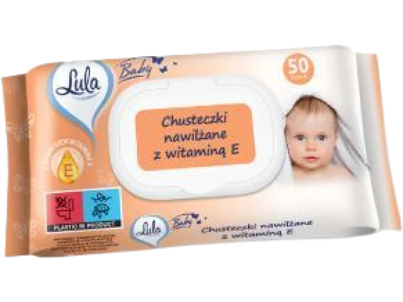 Lula Baby chusteczki nawilżane z witaminą E, 50 szt.