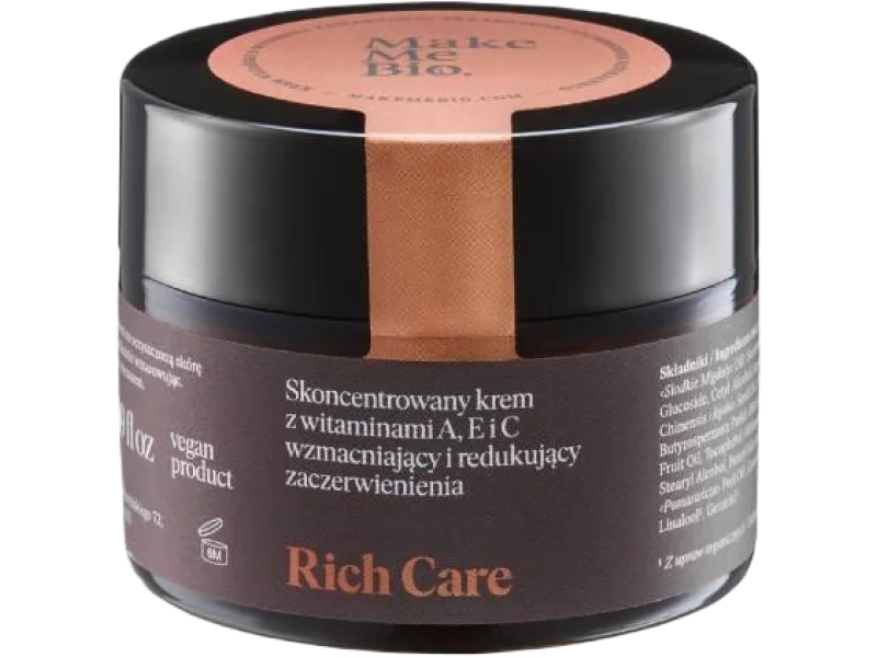Make Me Bio Rich Care Skoncentrowany krem z witaminami A, E i C wzmacniający i redukujący zaczerwienienia, 50 ml