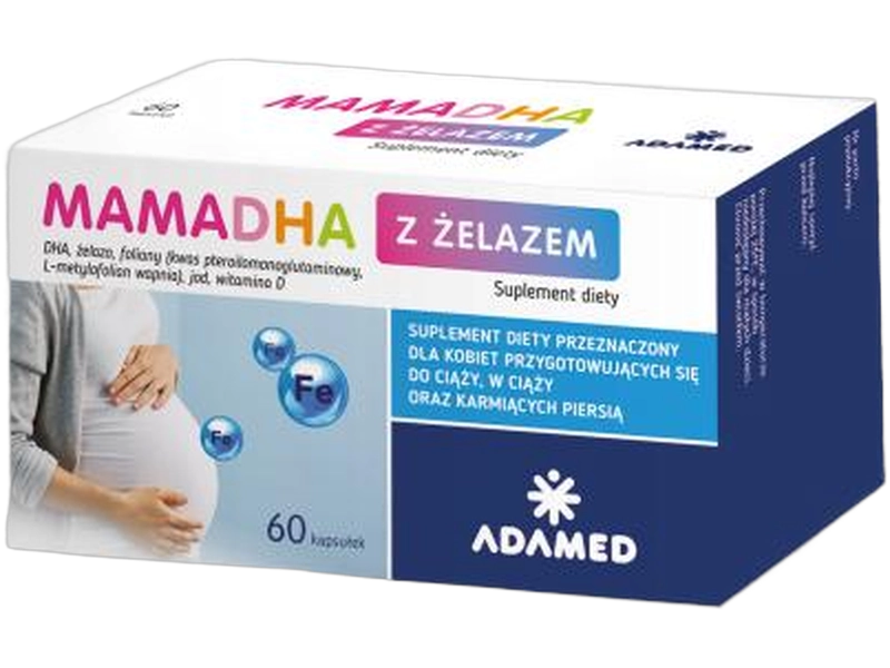 MamaDHA z żelazem, kapsułki, 60 kaps.