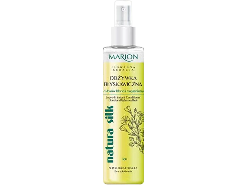 Marion Jedwabna Kuracja Natura Silk błyskawiczna odżywka do włosów blond i rozjaśnionych, spray, 150 ml