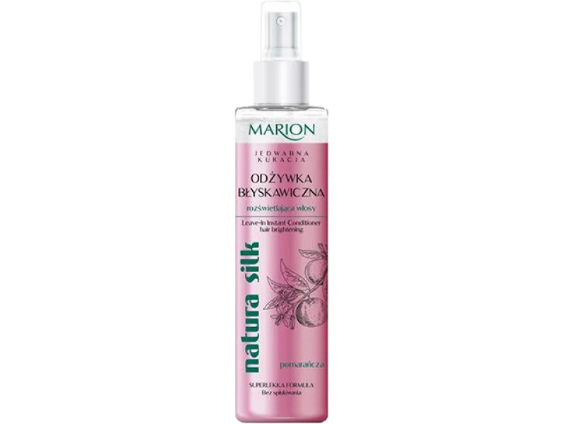 Marion Jedwabna Kuracja Natura Silk błyskawiczna odżywka rozświetlająca włosy, spray, 150 ml