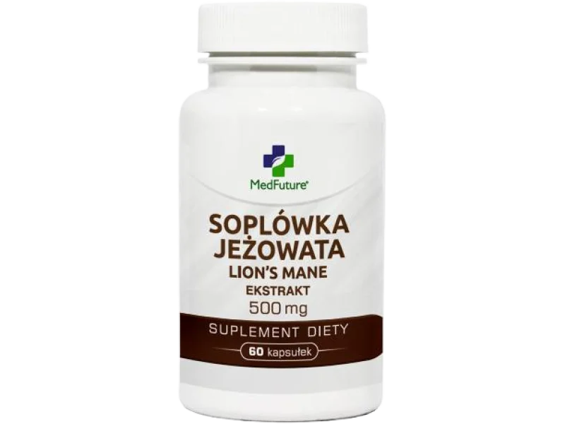 MedFuture Soplówka Jeżowata Lion’s Mane ekstrakt, kapsułki, 500 mg, 60 kaps.