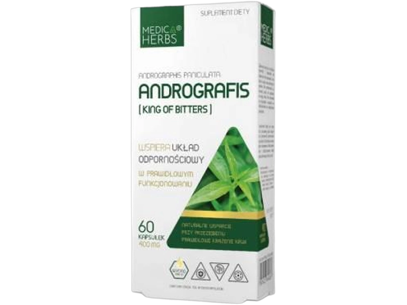 Medica Herbs Andrografis King Of Bitters, kapsułki, 400 mg, 60 kaps.
