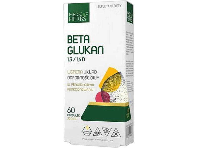 Medica Herbs Beta glukany 1,3/1,6D, kapsułki, 288 mg, 60 kaps.