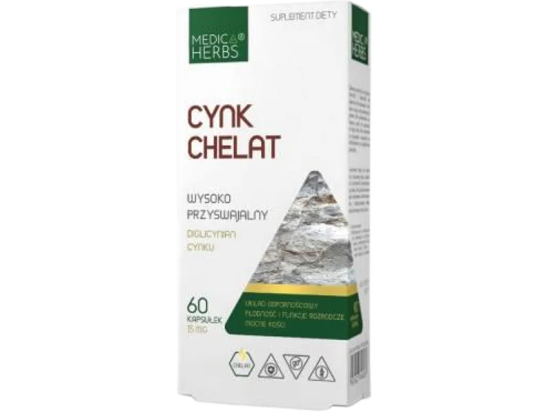 Medica Herbs Cynk Chelat, kapsułki, 15 mg, 60 kaps.