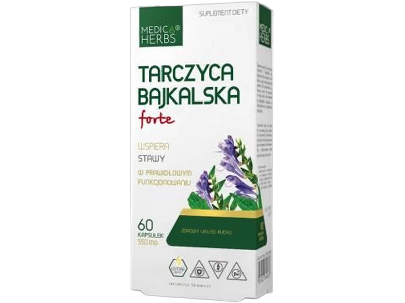 Medica Herbs Tarczyca bajkalska forte, kapsułki, 550 mg, 60 kaps.