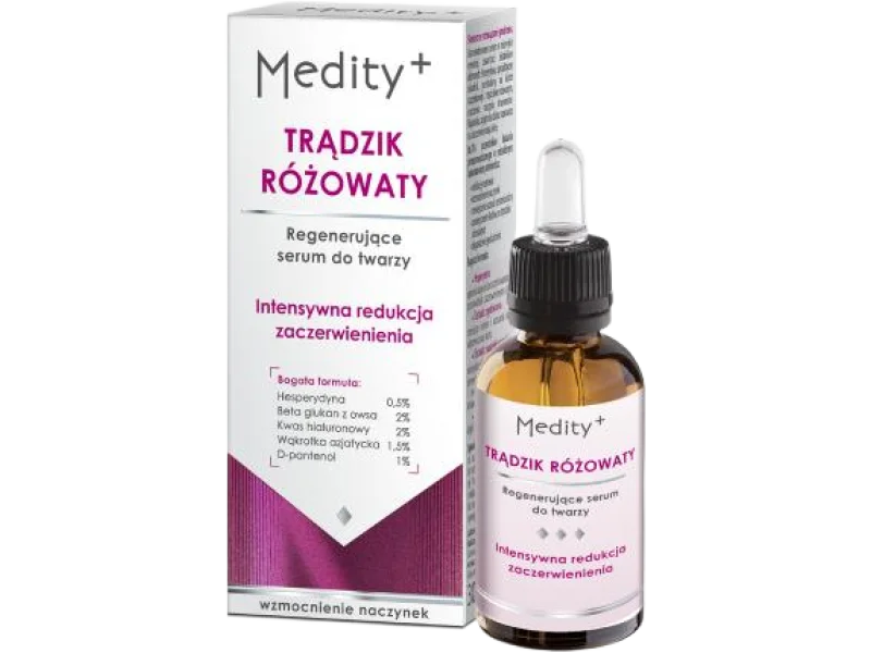 MEDITY+ TRĄDZIK RÓŻOWATY Regenerujące serum do twarzy, 30 ml
