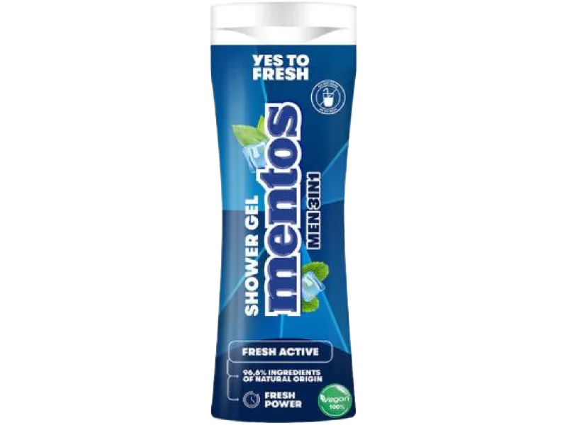 MENTOS Żel pod prysznic i szampon 2w1 FRESH ACTIVE, żel, 300 ml